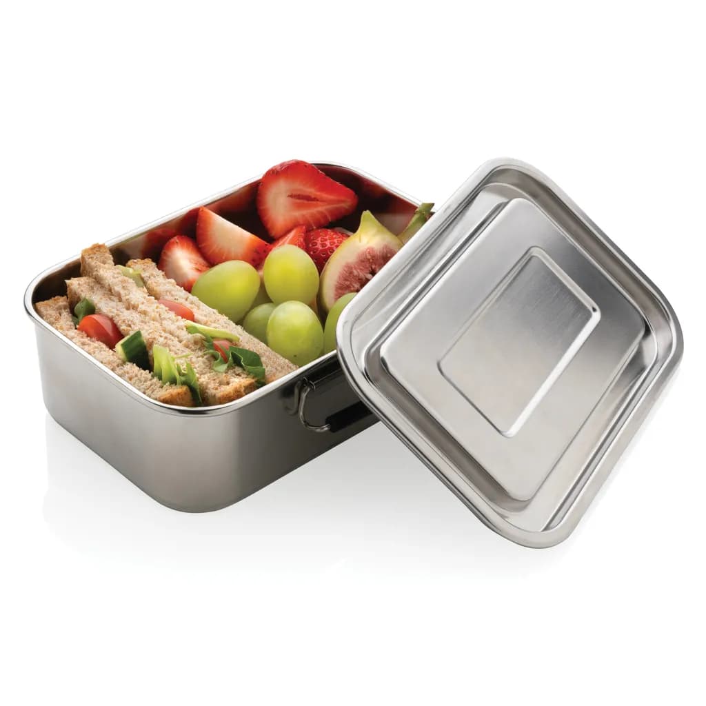 Auslaufsichere Lunchbox aus RCS recyceltem Stainless Steel - silber