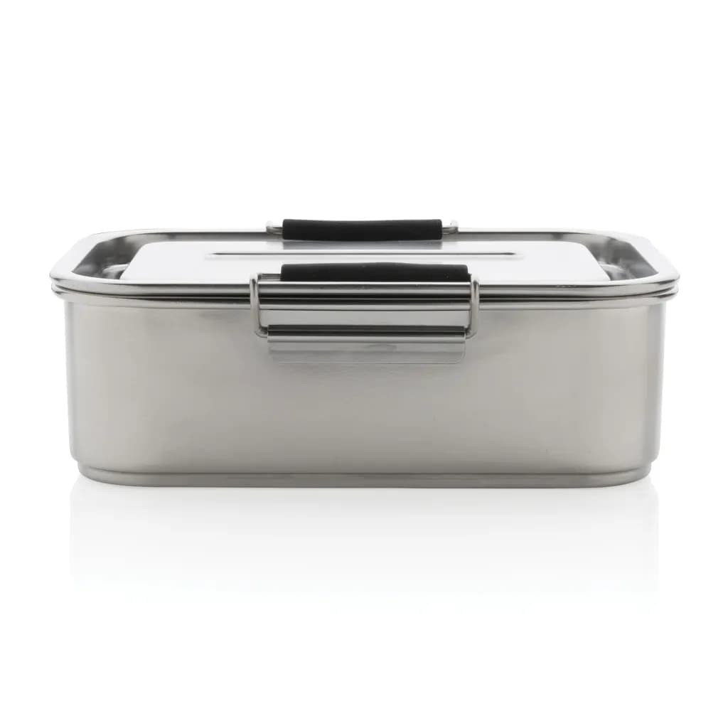 Auslaufsichere Lunchbox aus RCS recyceltem Stainless Steel - silber
