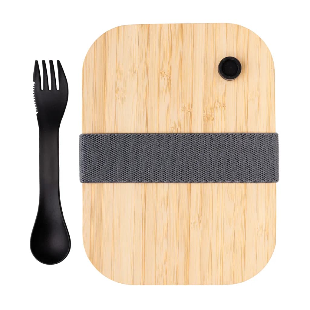 Lunch-Box aus Glas mit Bambusdeckel - transparent