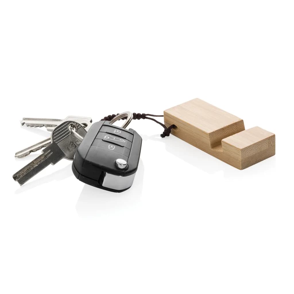 Standkey Bambus Schlüsselanhänger Telefonständer - braun