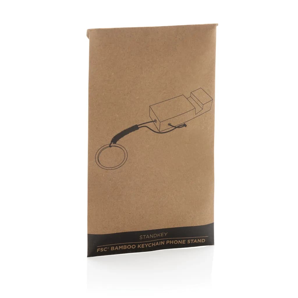 Standkey Bambus Schlüsselanhänger Telefonständer - braun