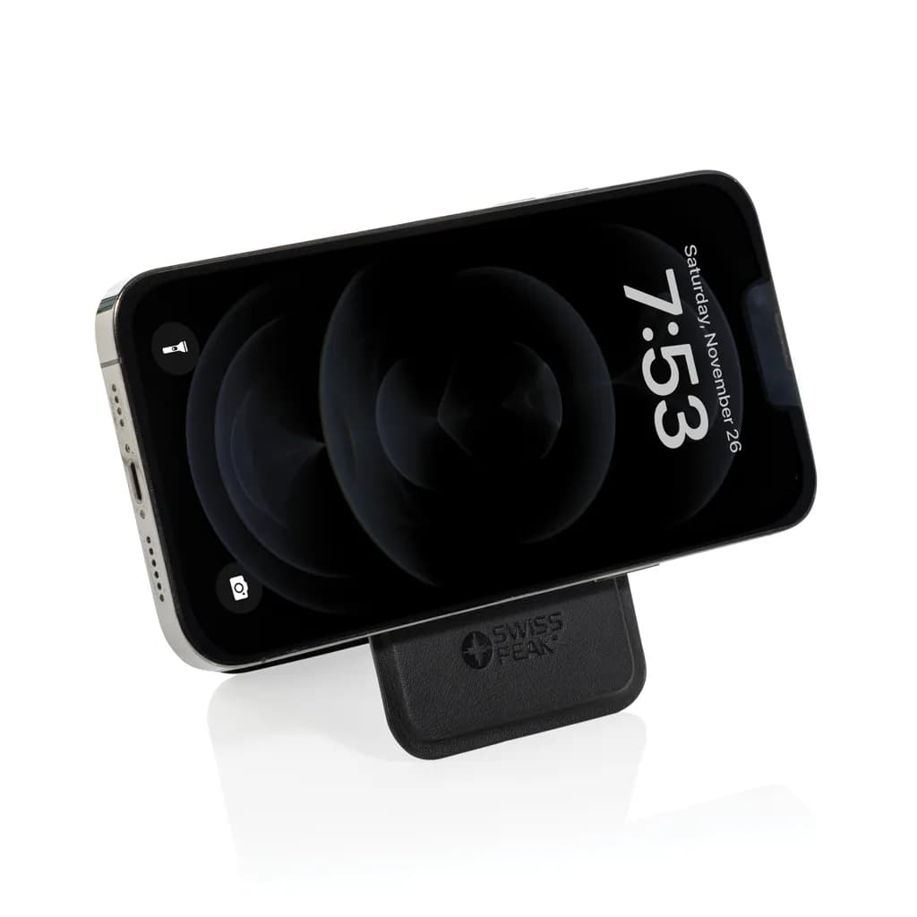 Magstand magnetische Handytasche mit Ständer aus RCS rec. PU - schwarz