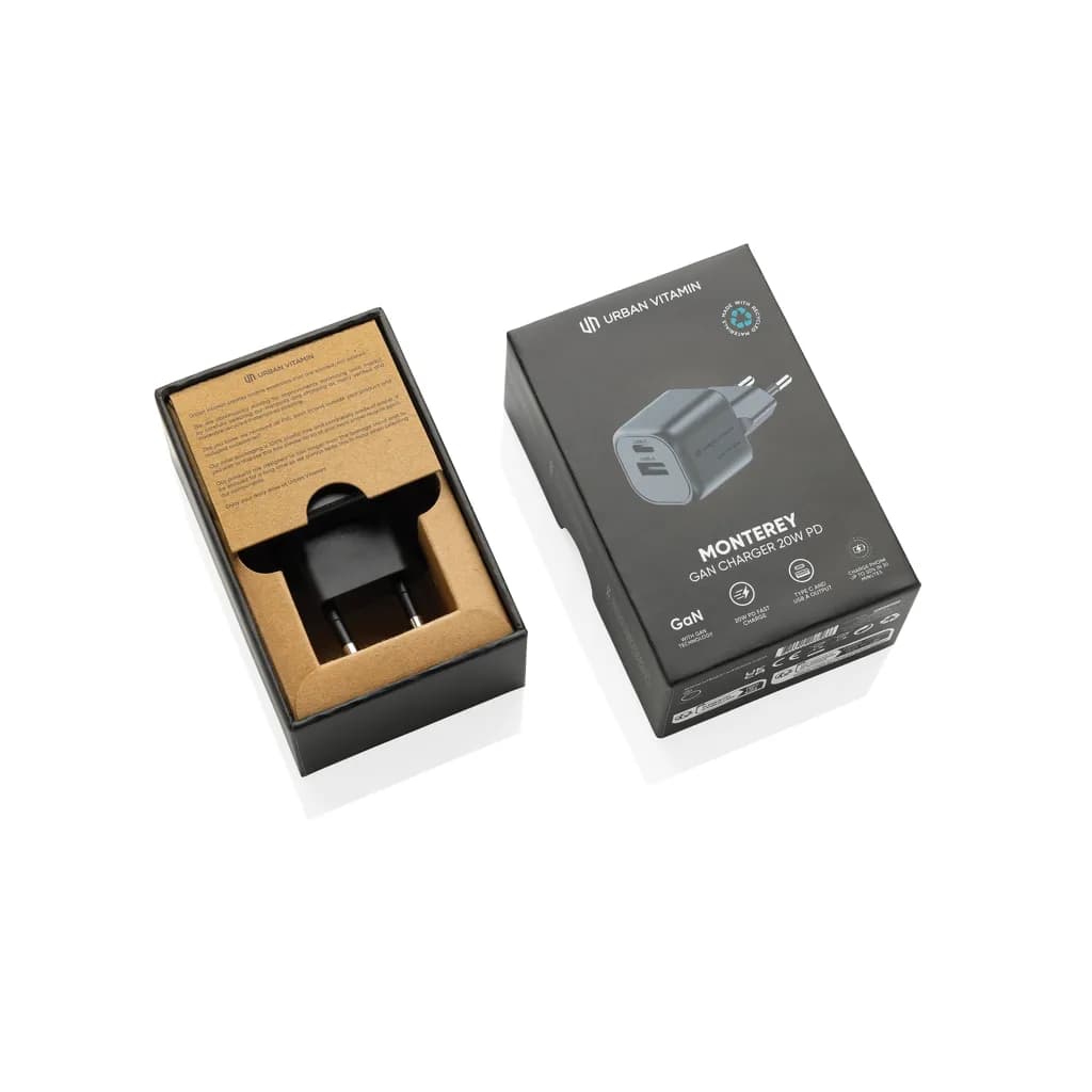 Urban Vitamin Monterey 20W-GAN-Ladegerät aus RCS rec. PC - schwarz