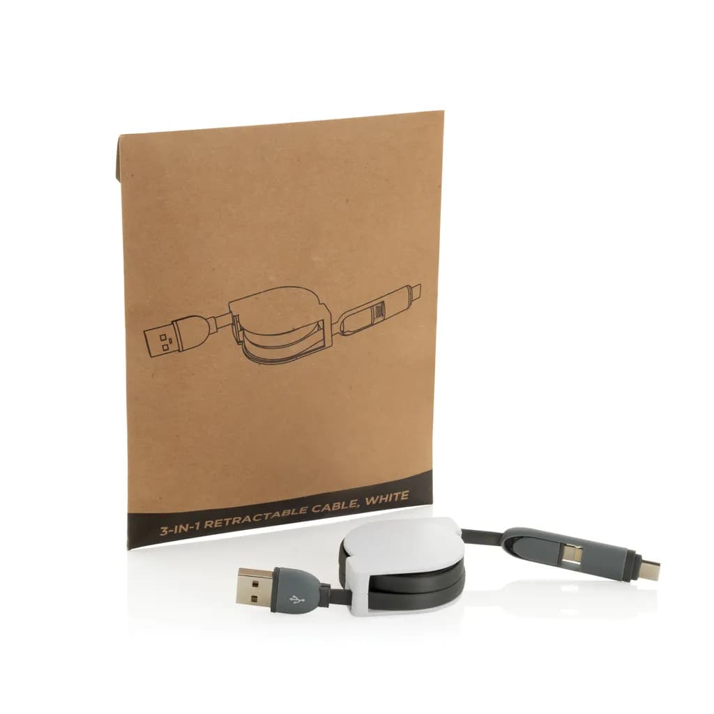 3-in-1 ausziehbares Kabel - grau