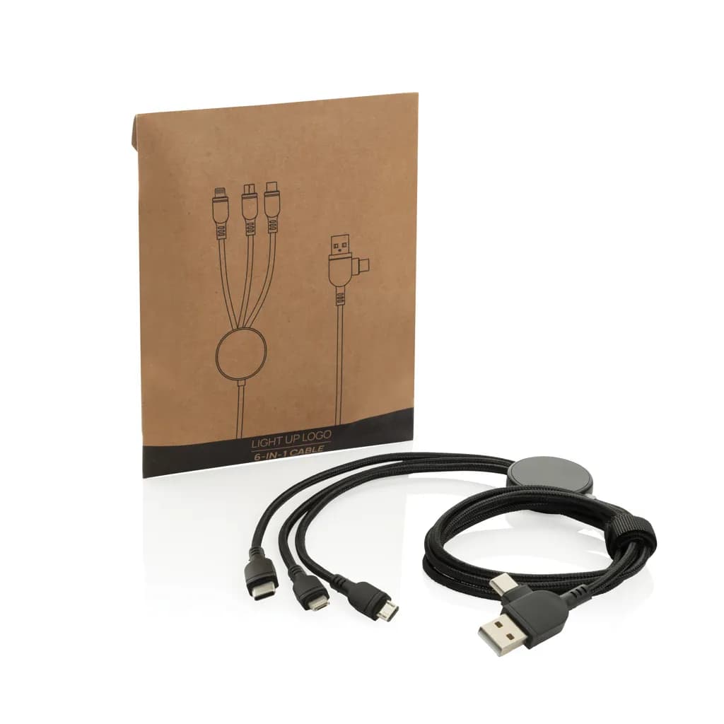 Light-Up Logo 6-in-1 Kabel - schwarz