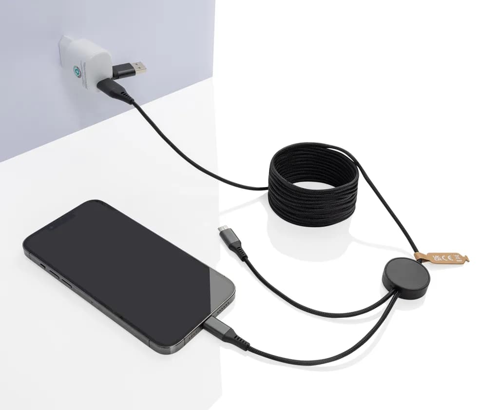 Terra 3 Meter 4-in-1-Kabel aus RCS recyceltem PET - grau