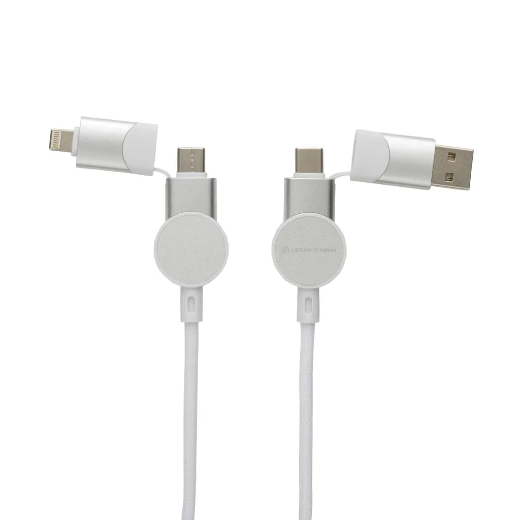 Oakland RCS rKunststoff 1,2m 6-in-1 Fast-Charging 45W Kabel - weiß