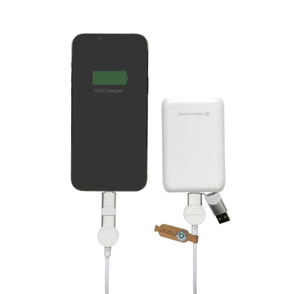 Oakland RCS rKunststoff 1,2m 6-in-1 Fast-Charging 45W Kabel - weiß