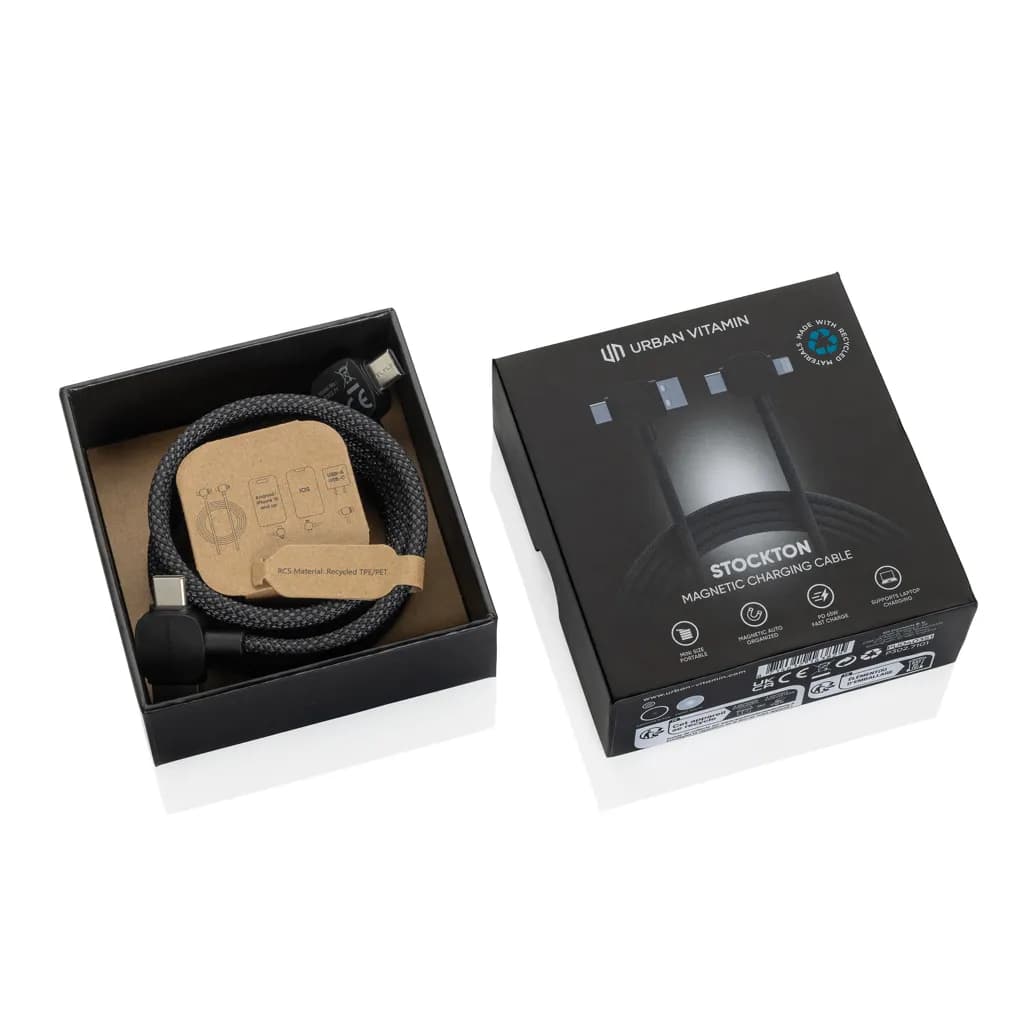 Urban Vitamin Stockton 65W magnet. Kabel RCS recyc. TPE/PET - schwarz