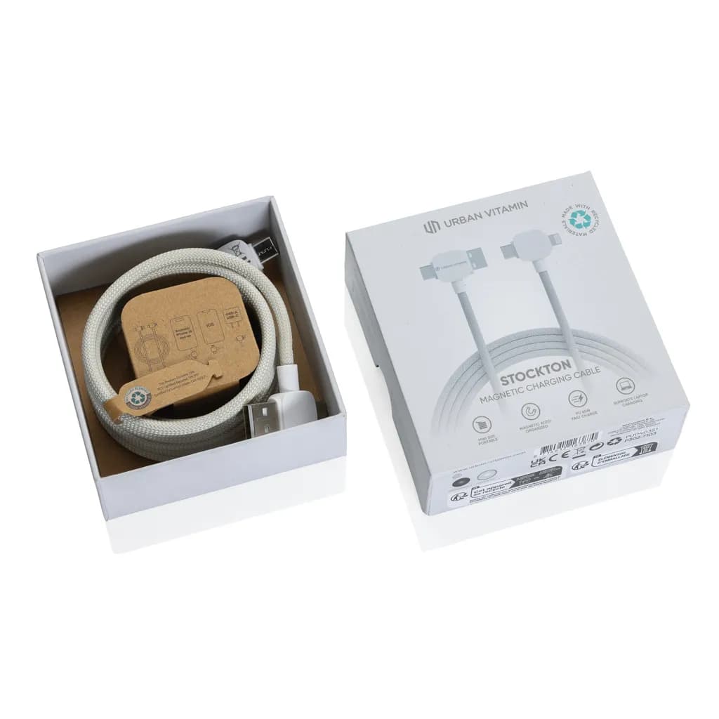 Urban Vitamin Stockton 65W magnet. Kabel RCS recyc. TPE/PET - weiß