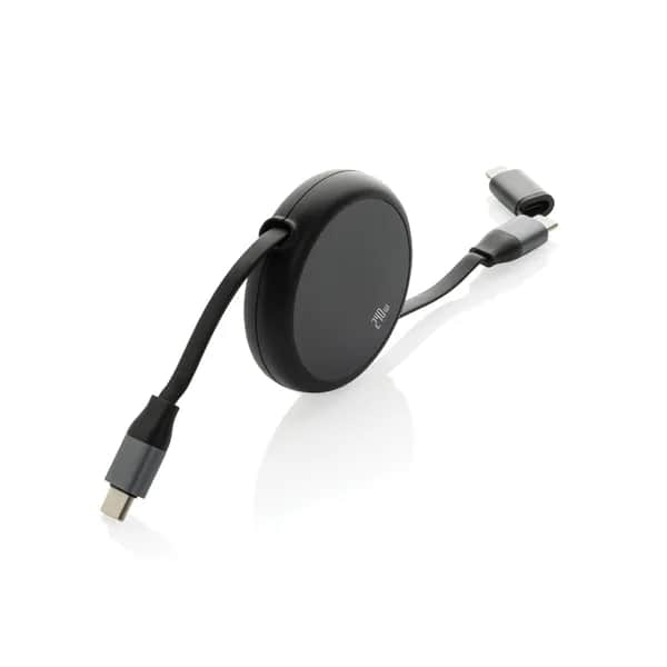 Terra ausziehbares 240W 2-in-1 Kabel aus RCS rec. Aluminium - schwarz