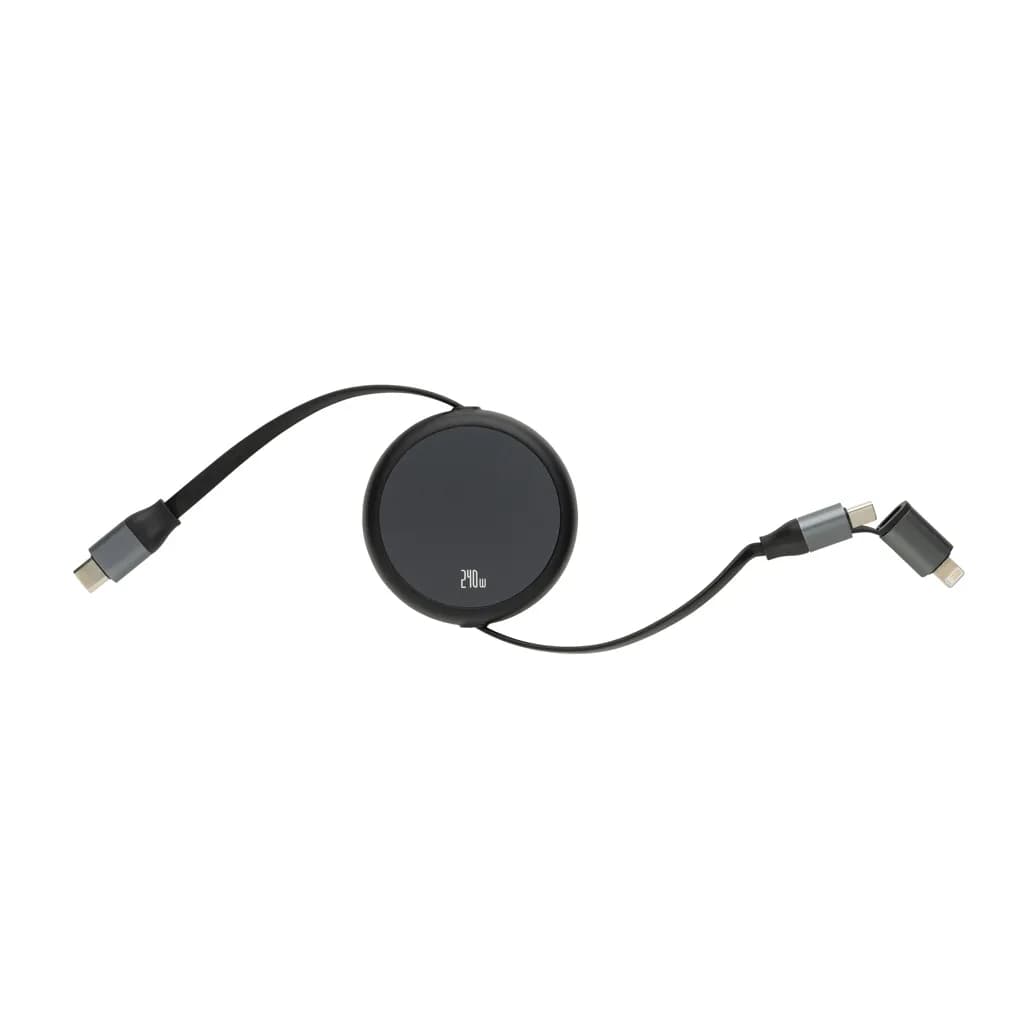 Terra ausziehbares 240W 2-in-1 Kabel aus RCS rec. Aluminium - schwarz