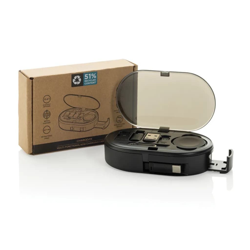 Chargevix Multifunktionales 60W-Lade-Set aus RCS rPlastic - schwarz