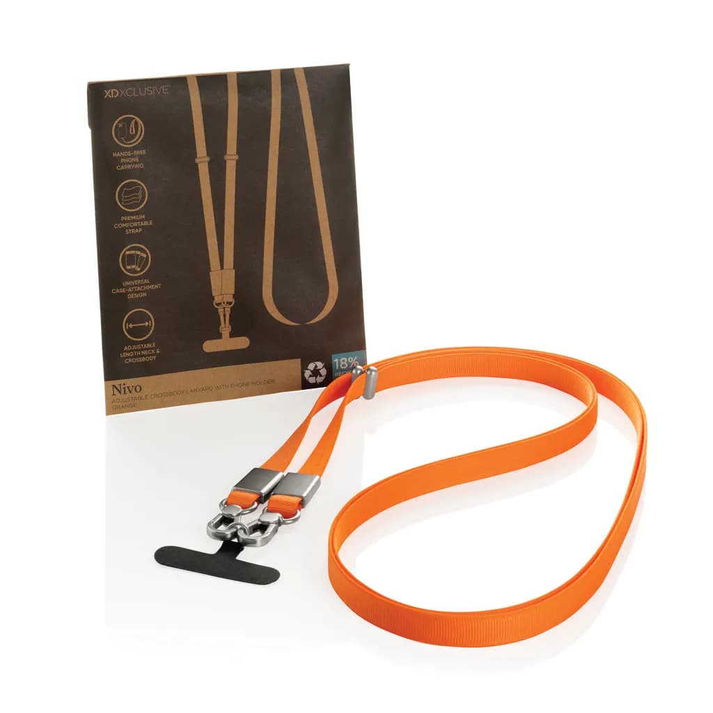Nivo Crossbody-Handyband aus RCS recyceltem PET - orange