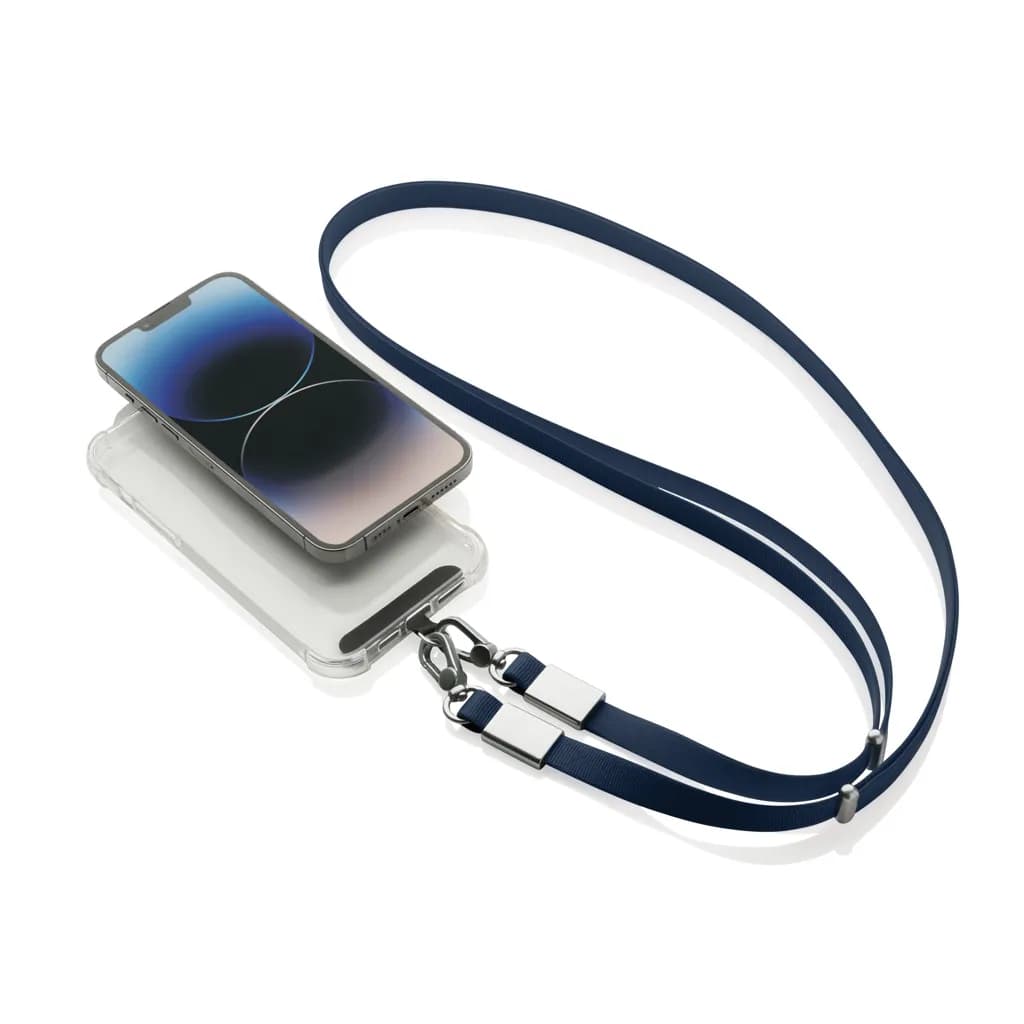 Nivo Crossbody-Handyband aus RCS recyceltem PET - navy blau