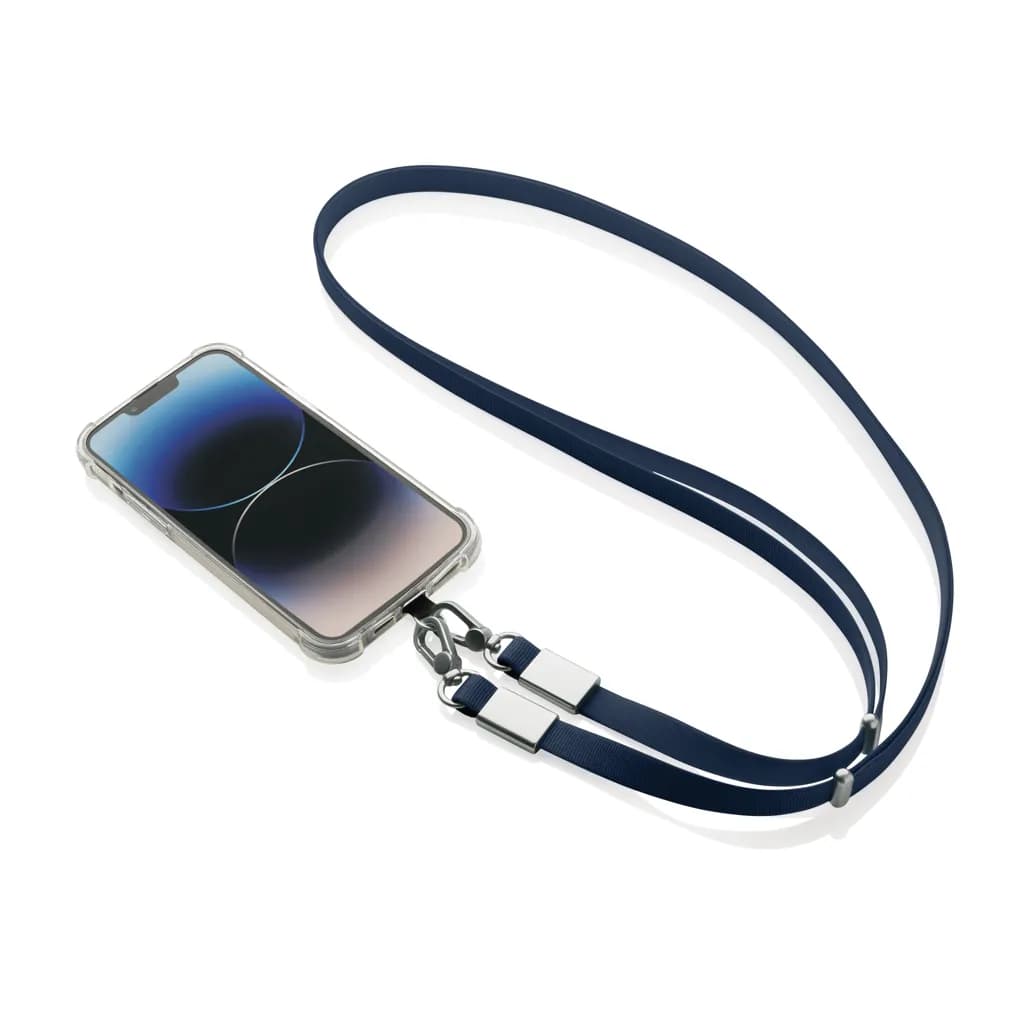 Nivo Crossbody-Handyband aus RCS recyceltem PET - navy blau