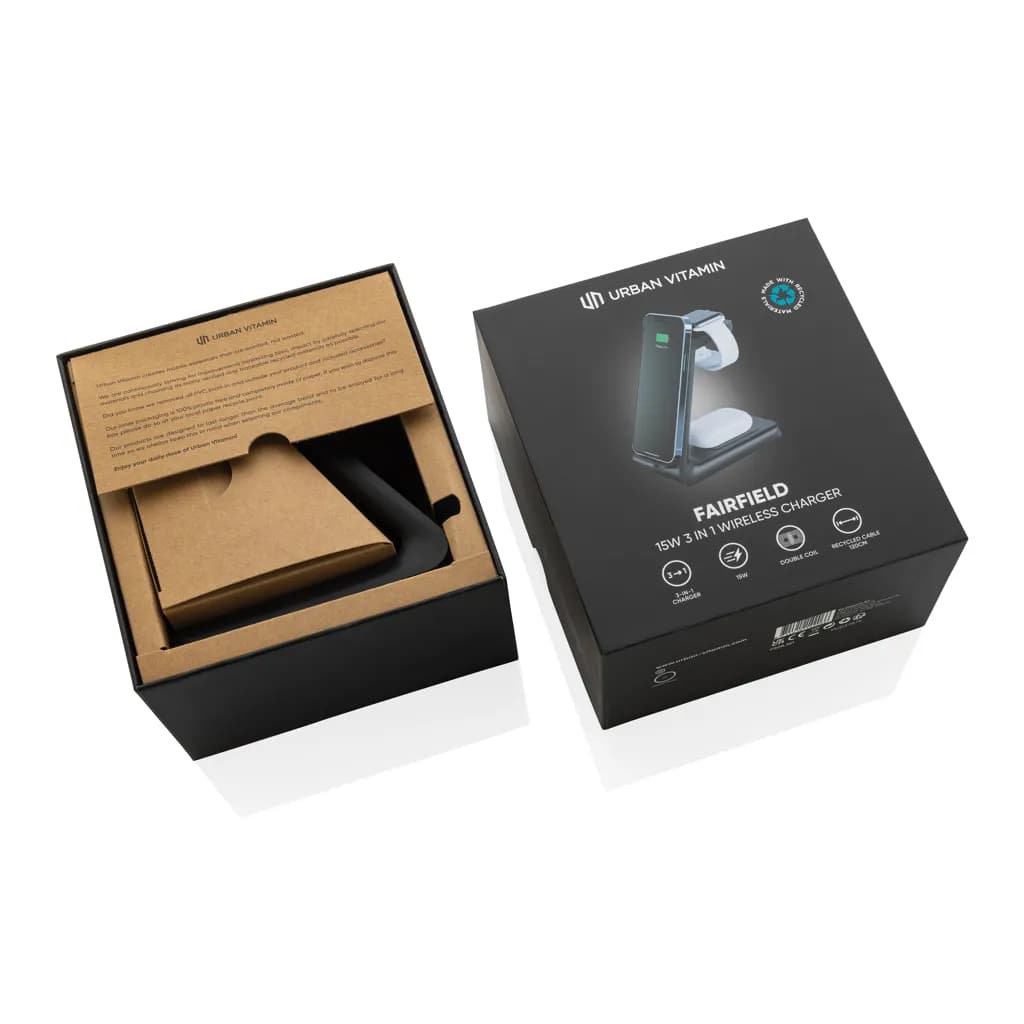 Urban Vitamin Fairfield 3-in-1 Charger aus RCS rPlastik - schwarz