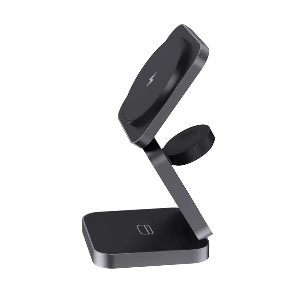 Terra faltbares 3-in-1 15W Charger aus RCS rec. Aluminium - grau