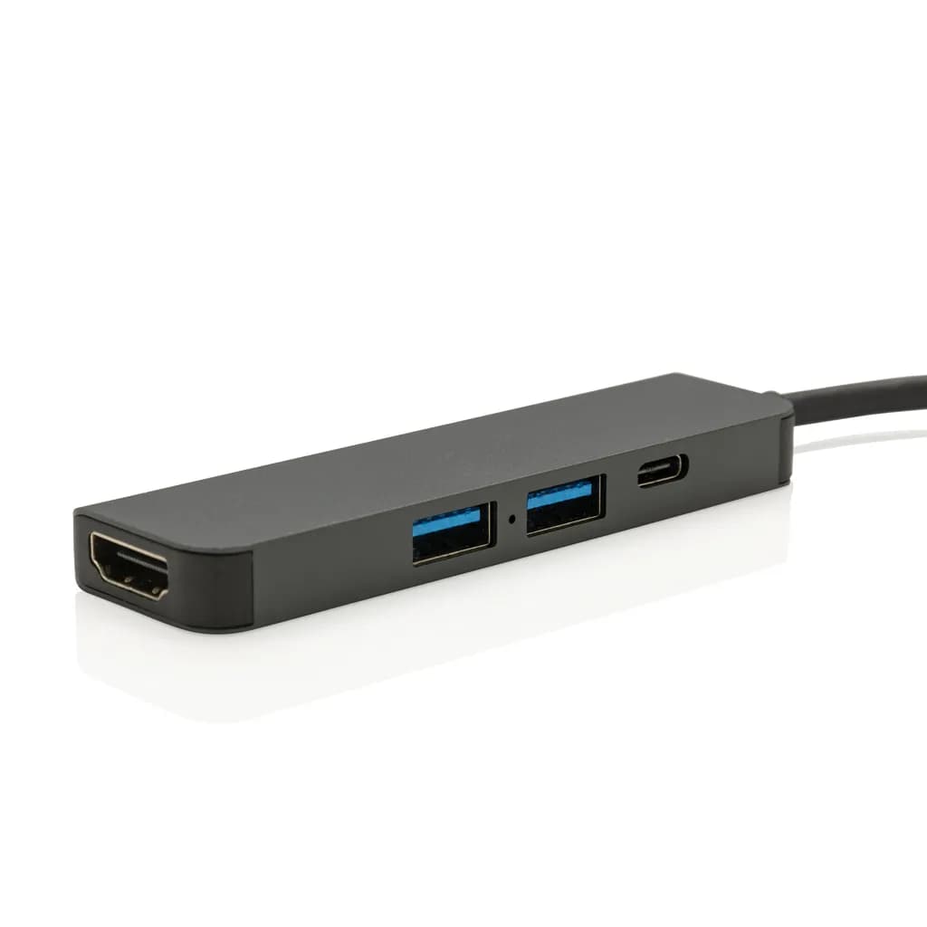 Terra Hub aus RCS recyceltem Aluminium mit HDMI-Input - grau