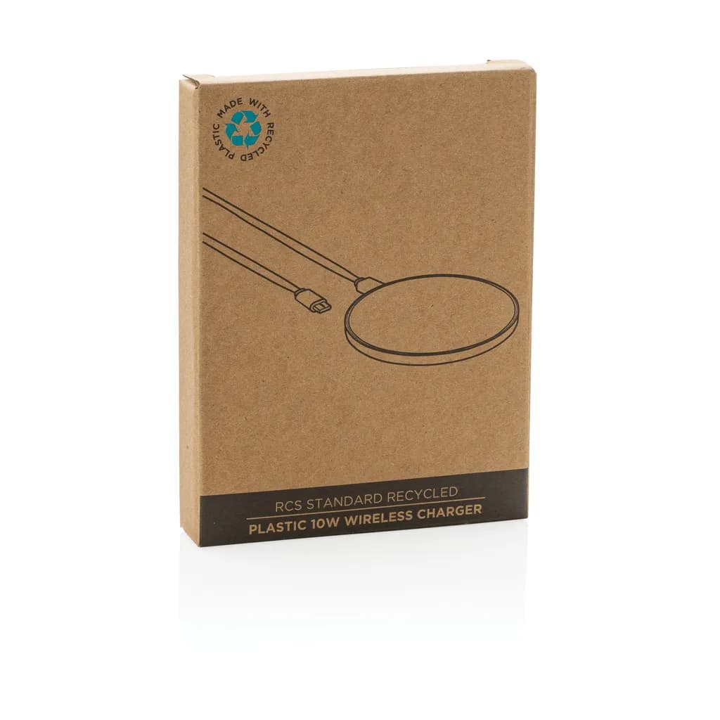 10W Wireless Charger aus RCS Standard recyceltem Kunststoff - weiß