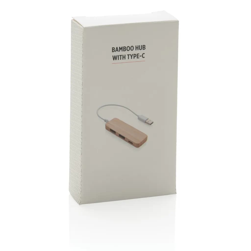 Bambus-Hub mit Type-C - braun