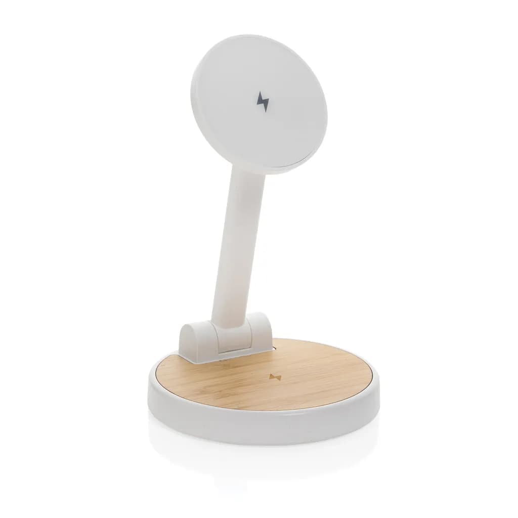 Ontario 2-in-1 15W magnetischer Ladeständer aus RCS rPlastik - weiß