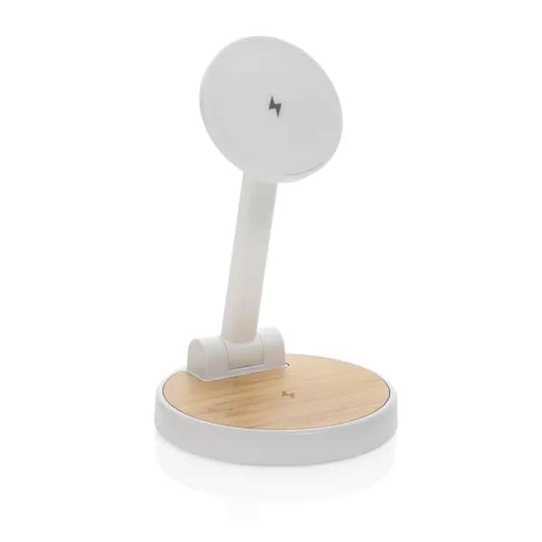 Ontario 2-in-1 15W magnetischer Ladeständer aus RCS rPlastik - weiß