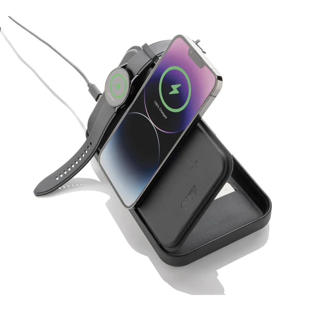 Swiss Peak Travel-Case aus RCS rec. PU mit 3-in-1-Charger - schwarz