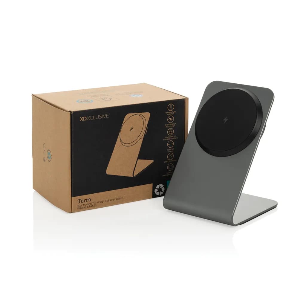 Terra Aluminium 15W magnetischer Wireless-Charger - grau