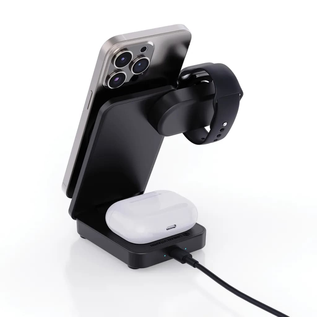 Urban Vitamin Arcadia 15W 3in1 Magnet-Charger aus RCS rABS - schwarz