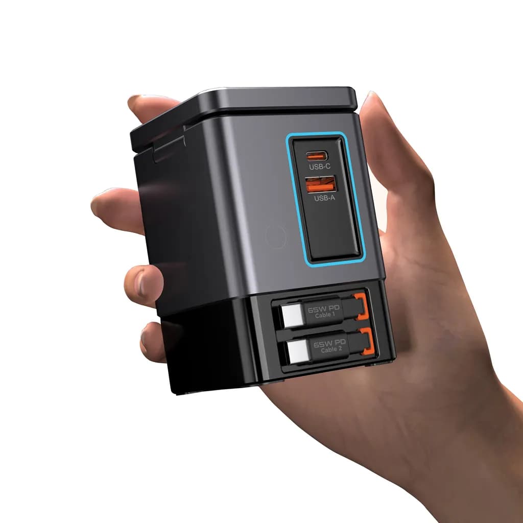 Urban Vitamin Sacramento 105W GaN Charger mit einz. Kabeln - grau