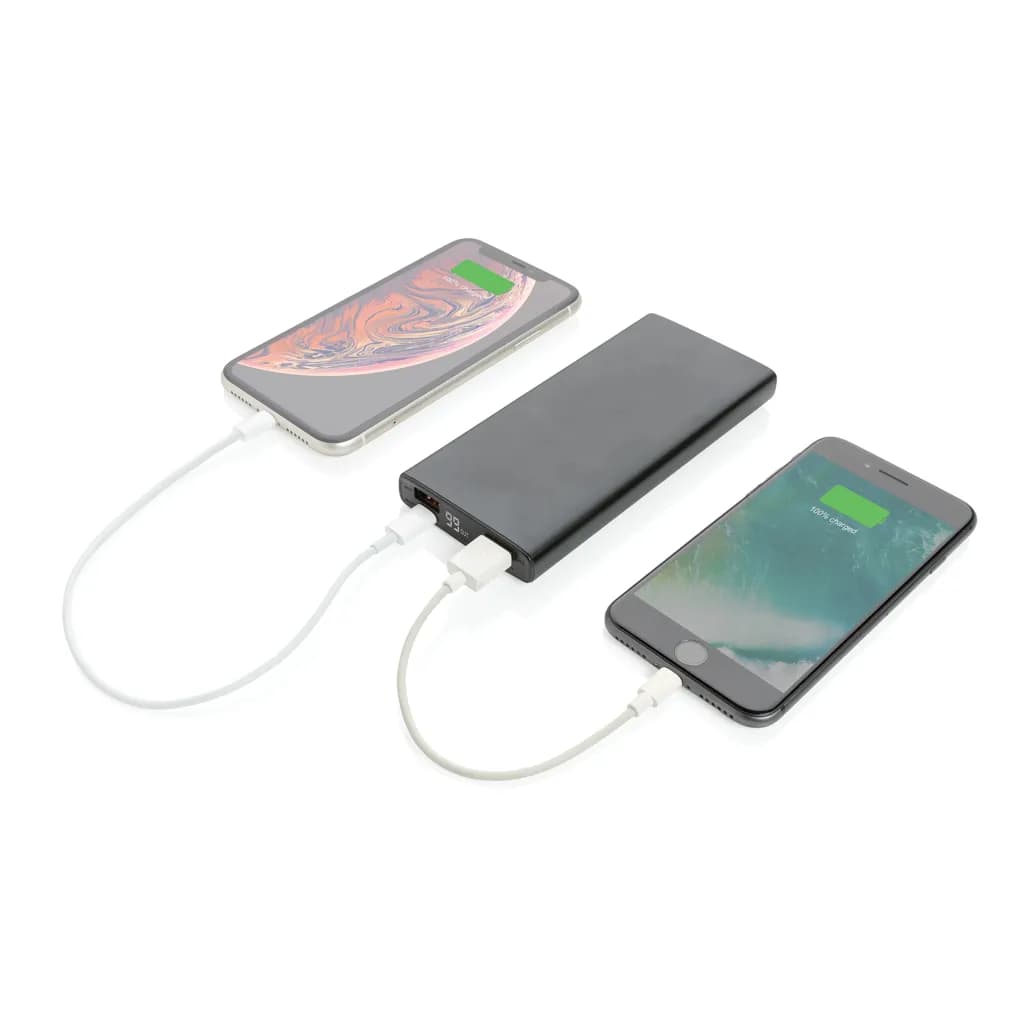 18W PD Powerbank mit 10.000 mAh aus Aluminium - schwarz