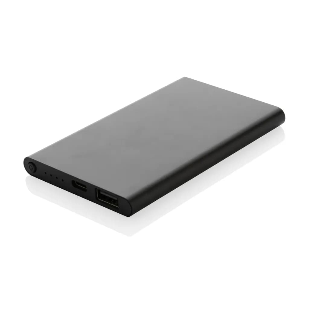 4.000mAh Type-C Powerbank aus RCS recyeltem ABS & Aluminium - schwarz