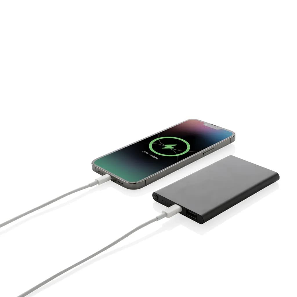 4.000mAh Type-C Powerbank aus RCS recyeltem ABS & Aluminium - schwarz