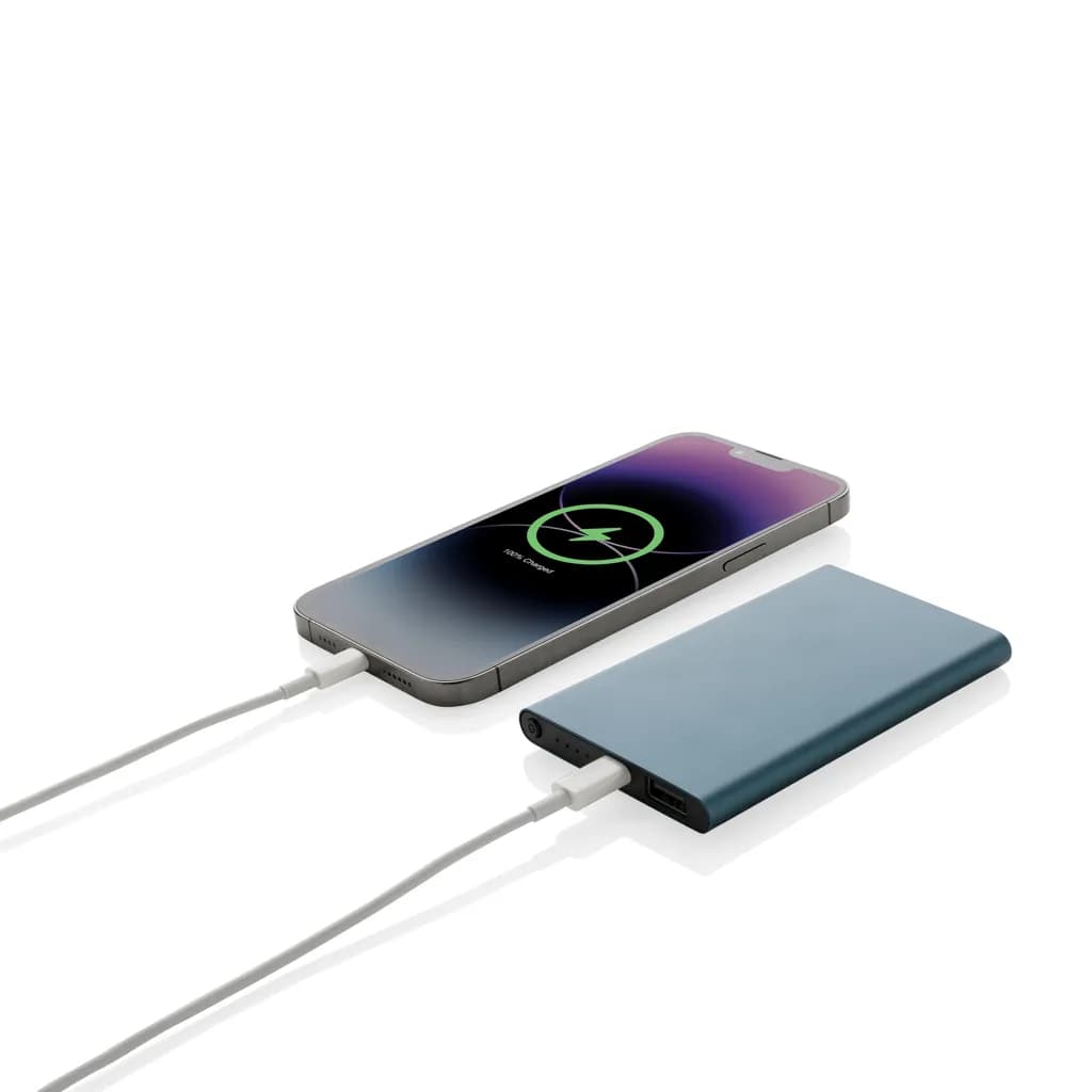 4.000mAh Type-C Powerbank aus RCS recyeltem ABS & Aluminium - blau