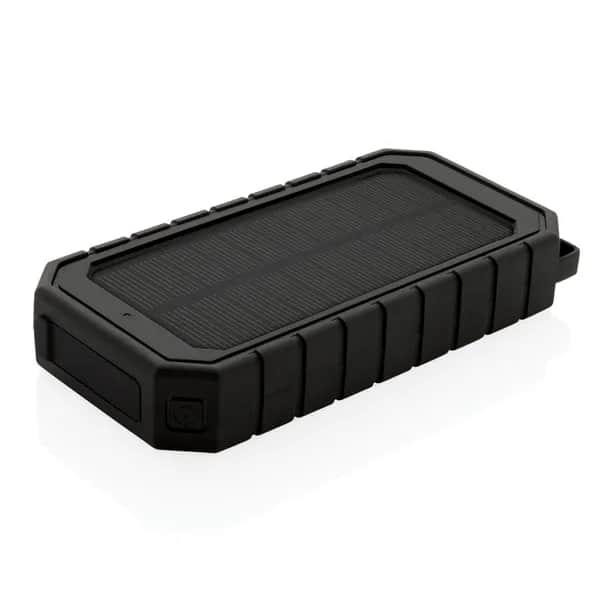 10.000 mAh Solar-Powerbank mit 10W Wireless aus RCS Plastik - schwarz