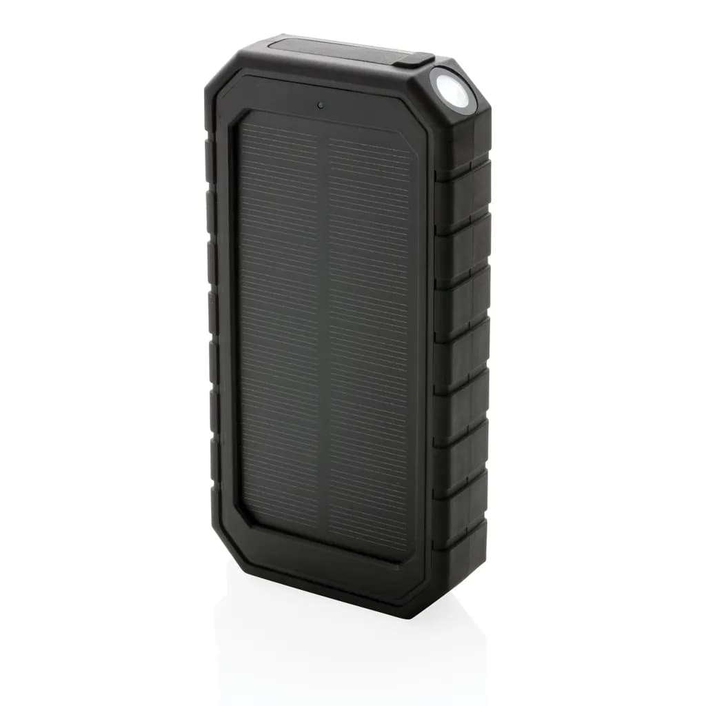 10.000 mAh Solar-Powerbank mit 10W Wireless aus RCS Plastik - schwarz