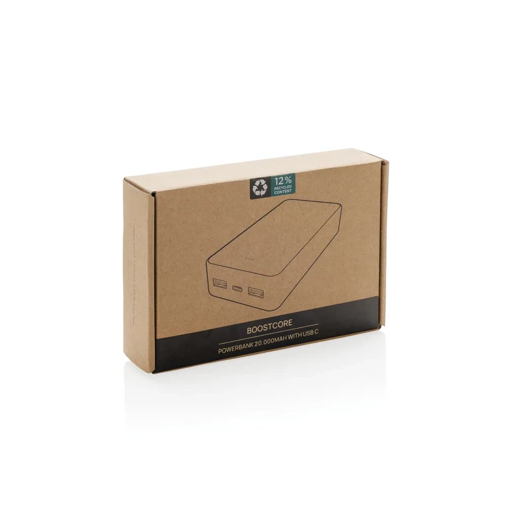 Boostcore 20.000mAh Powerbank aus RCS rec. Kunststoff - schwarz