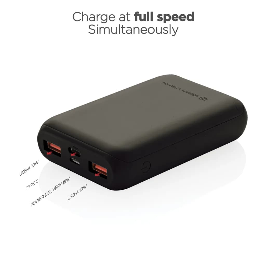 Urban Vitamin Alameda 10.000mAh 18W PD Powerbank - schwarz