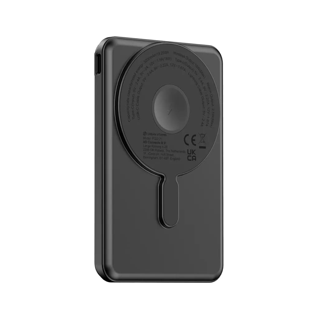 Urban Vitamin Redwood 5-in-1 5.000mAh 20W PD magn. Powerbank - schwarz