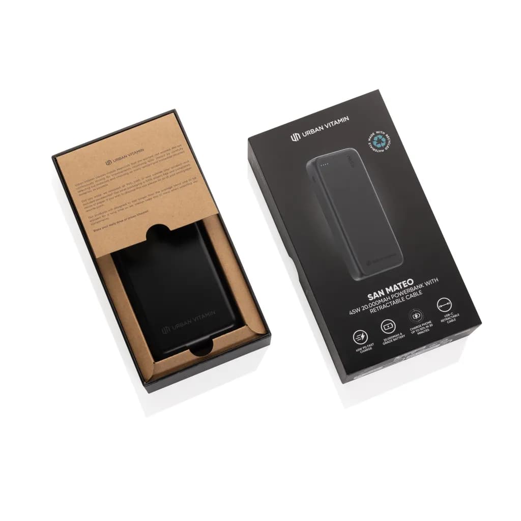 Urban Vitamin San Mateo 45W 20.000mAh Powerbank - schwarz