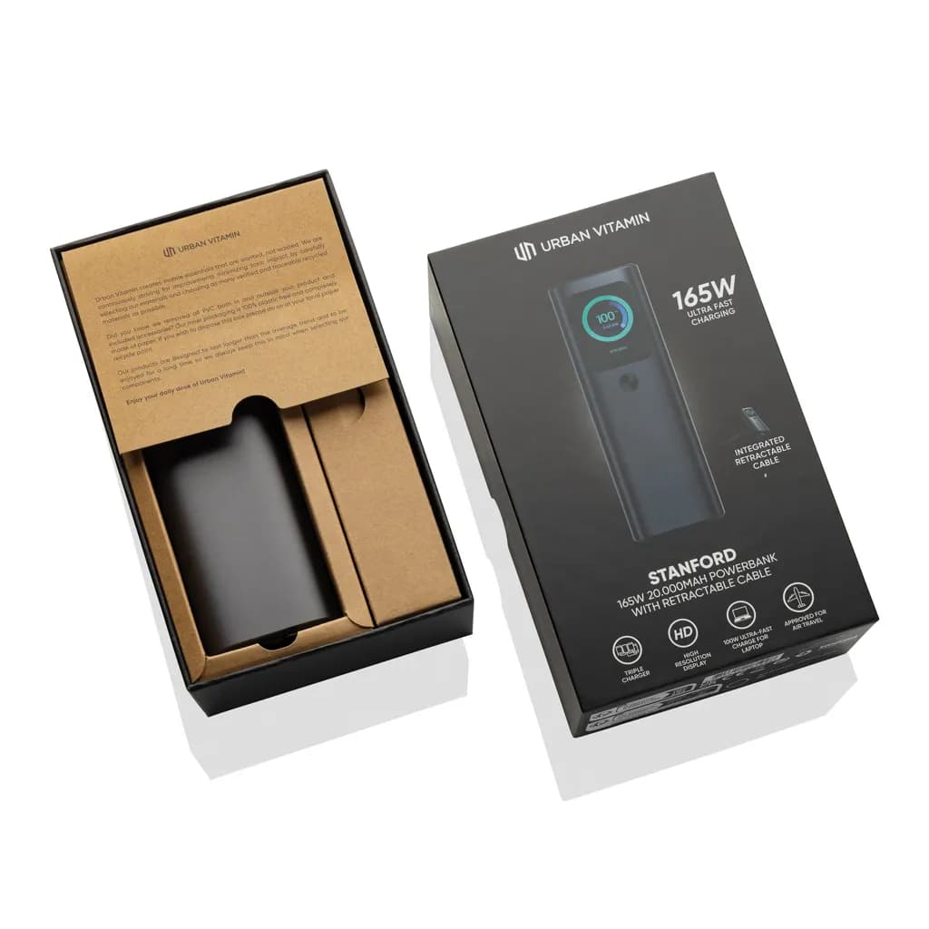 Urban Vitamin Stanford 165W 20.000mAh Powerbank - grau