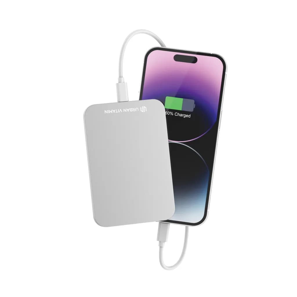 Urban Vitamin Burbank 3000mAh Powerbank aus RCS Plastik/Alu - silber