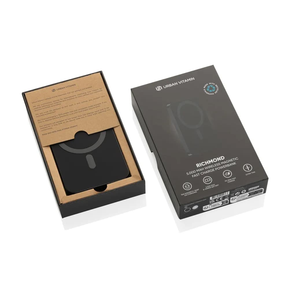 Urban Vitamin Richmond 5000mAh Powerbank aus RCS Plastik/Alu - schwarz