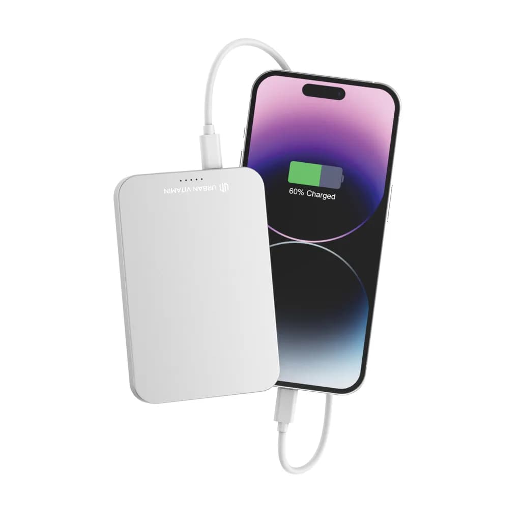 Urban Vitamin Richmond 5000mAh Powerbank aus RCS Plastik/Alu - silber