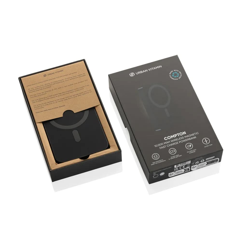 Urban Vitamin Compton 10000mAh Powerbank aus RCS Plastik/Alu - schwarz