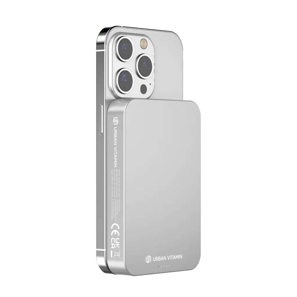 Urban Vitamin Compton 10000mAh Powerbank aus RCS Plastik/Alu - silber