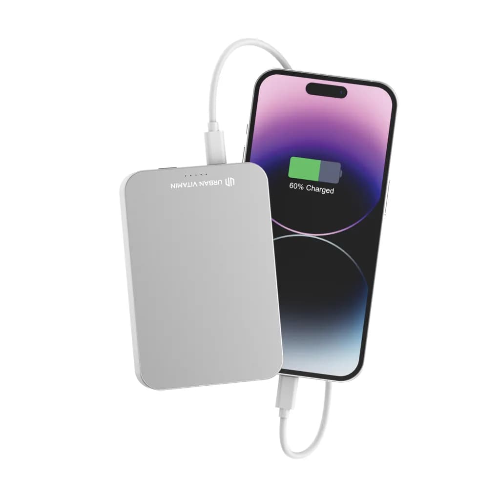 Urban Vitamin Compton 10000mAh Powerbank aus RCS Plastik/Alu - silber