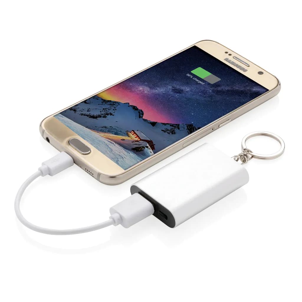 1.000 mAh Schlüsselanhänger Powerbank - silber