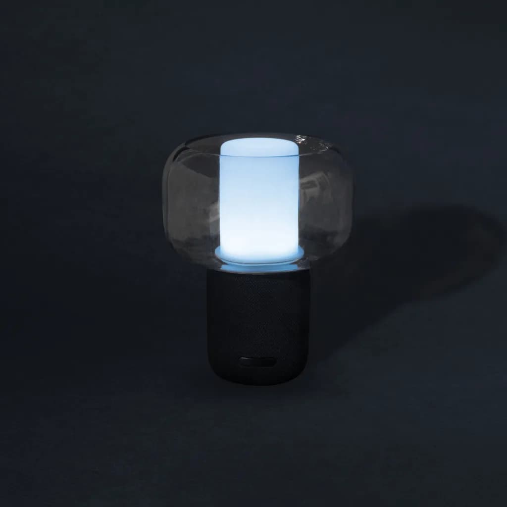 Lux 10W Lautsprecherlampe aus RCS recyceltem Kunststoff - schwarz